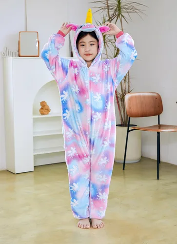 Vista 2 de Mameluco de unicornio para pijamas de animales, cosplay, disfraz unisex de Halloween