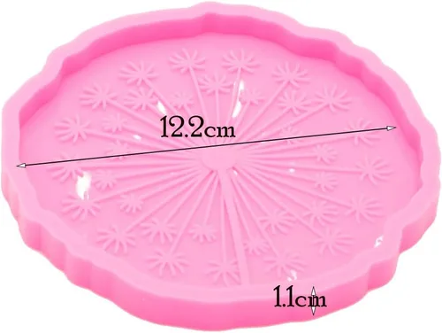 Vista 2 de Moldes de resina de diente de león súper brillantes, molde de silicona con forma de flores redondas, moldes de silicona para fundición de resina