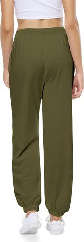 Vista 4 de Pantalones de yoga para mujer, holgados, rectos, de pierna ancha, pantalones de yoga con abertura inferior con bolsillos