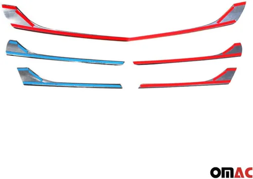Vista 5 de OMAC Cubierta de acero inoxidable para parachoques delantero cromado oscuro, 5 unidades, para Mercedes Metris 2014-2019 Pre Facelift
