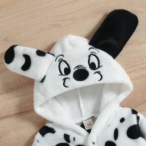Vista 5 de GRNSHTS Baby Boy Girls Halloween Romper Velvet Hoodied Dalmatian Jumpsuit Toddler Costumes Cartoon Animal Clothes