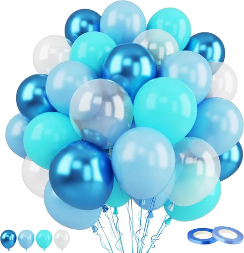 Vista 16 de Funhot Set de Globos Azules y Naranjas, 60 Unidades, Globos Temáticos de Perro, 12 Pulgadas, Globos de Fiesta Pastel Naranja Azul Marino Impresos
