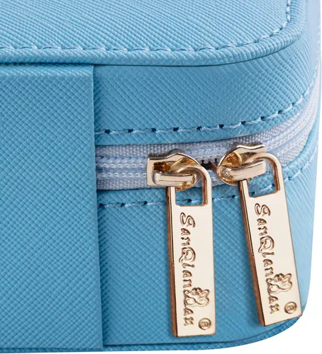 Vista 7 de SANQIANWAN Joyero de viaje de cuero de lujo para mujer, estuche de viaje portátil, anillos, aretes, collar, organizador multifuncional, regalo