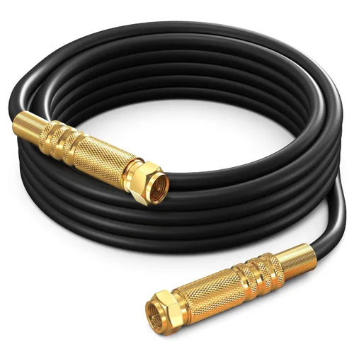 Vista 13 de Cable coaxial RG6, triple blindado, sin oxígeno, cable de cobre para TV, Internet y más, cable coaxial flexible de 1.5 pies, color blanco