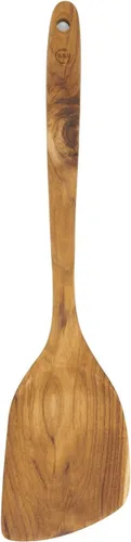 Vista 10 de FAAY Espátula de madera de teca izquierda de 11.5 pulgadas Espátula versátil, duradera, saludable y alta resistencia a la humedad para utensilios