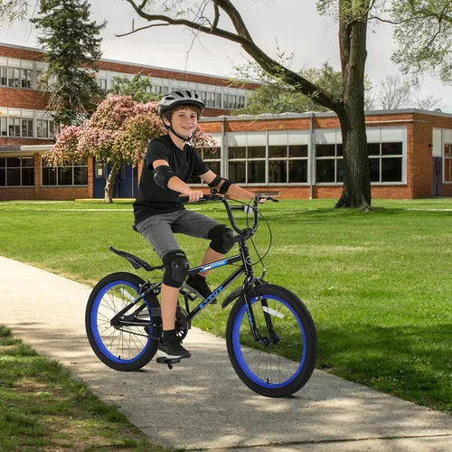 Vista 8 de Bicicleta infantil de 20 pulgadas para niños de 7 a 12 años, estilo BMX, bicicletas ligeras para niños, bicicletas para niños con frenos delanteros