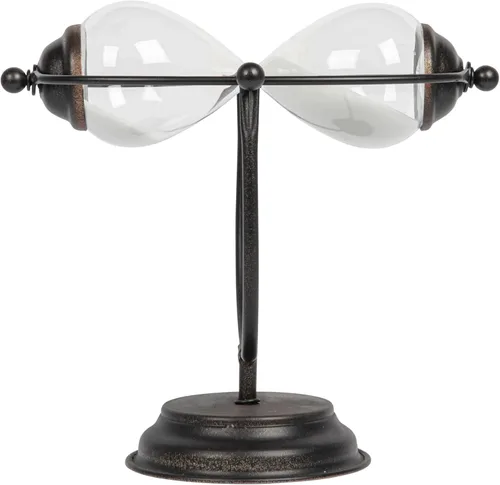 Vista 18 de Reloj de arena decorativo de 30 minutos de metal y vidrio