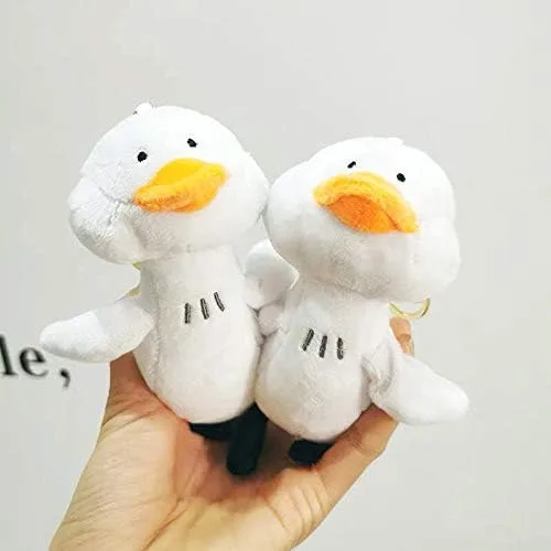 Vista 7 de HSYHERE Llavero de pato blanco de felpa de energía positiva súper lindo para hombres, mujeres, niños y niñas, llavero de pato de buena suerte