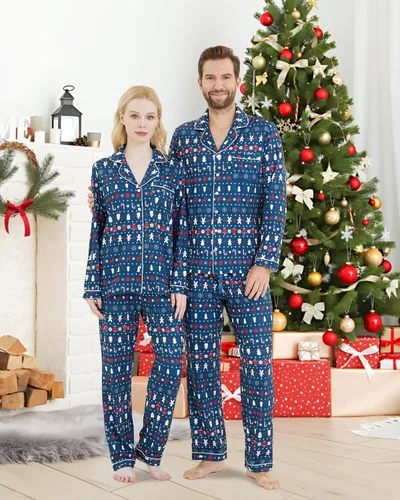 Vista 4 de DAUGHTER QUEEN Pijamas de Navidad para la familia, niños de 6 a 15 años, tallas de adultos S-XXL