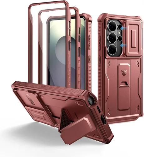 Vista 8 de Dexnor Funda para Samsung Galaxy S24 con Cubierta Deslizante Integrada para Cámara y Protector de Pantalla y Soporte, Funda Resistente a los Golpes