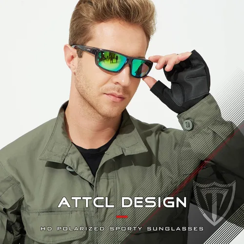 Vista 2 de ATTCL - Gafas de sol polarizadas para hombres - Gafas deportivas de pesca 100 protección UV