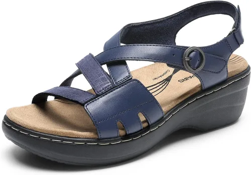 Vista 10 de DREAM PAIRS Sandalias de cuña cómodas con soporte de arco para mujer, puntera abierta, zapatos para caminar de verano