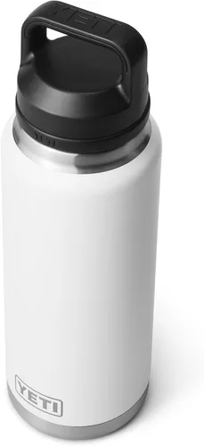 Vista 7 de YETI Rambler - Botella de 36 onzas, aislada al vacío, a prueba de fugas, de acero inoxidable con tapón para sorbos Aislamiento al vacío Blanco