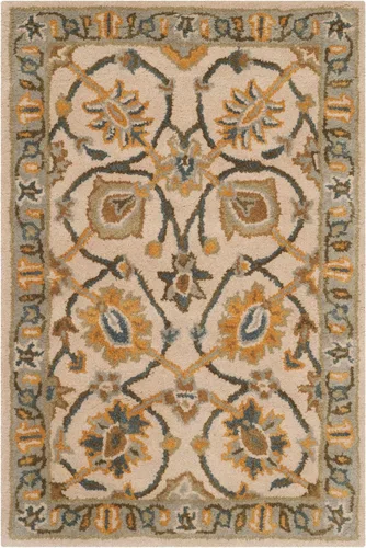 Vista 3 de SAFAVIEH Classic Collection - Alfombra decorativa de 2 x 3 pies, marfil y azul claro, hecho a mano, lana oriental tradicional, ideal para zonas