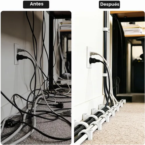 Vista 6 de 200 clips de cable de clavo, cables Ethernet, clips de pared, correas de cable, tachuelas con clip de cable para cable de altavoz, clip coaxial