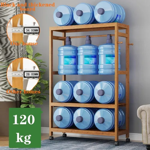 Vista 2 de Perchero de madera independiente para ropa, con 2 estantes de almacenamiento y 4 ganchos, ideal para almacenamiento de ropa de dormitorio