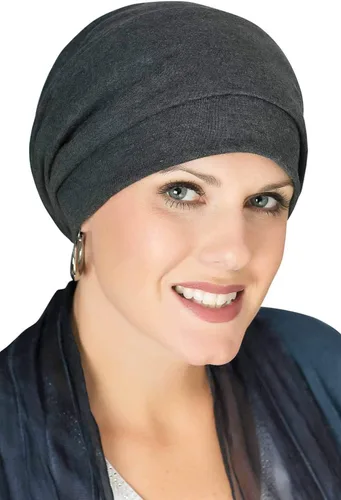 Vista 4 de Trinity Turbante 100% algodón - ¡3 estilos en uno! Sombreros encorvados para quimioterapia, para pacientes con cáncer.