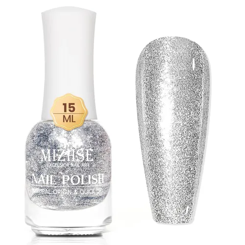 Vista 13 de MIZHSE Esmalte de uñas base y capa superior de secado rápido, 15 ml 0.5 fl oz Esmalte de uñas básico no gel de secado al aire rápido, protector