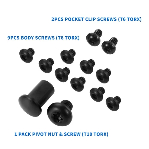 Vista 2 de Tornillos de titanio de 13 piezas para benchmade 535 Bugout, Mini Bugout 533 y Bailout 537, juego completo de accesorios incluye pivote, mango
