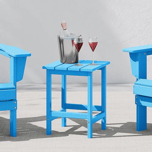 Vista 2 de WestinTrends Malibu - Mesa auxiliar cuadrada para exterior para silla Adirondack, azul pacífico Versatile Patio Accent Table Suitable for Indoor