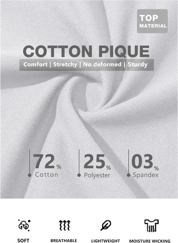 Vista 5 de MAGCOMSEN Polo de manga corta para hombre, polo de golf, de algodón, piqué, de tenis, camisa ligera e informal