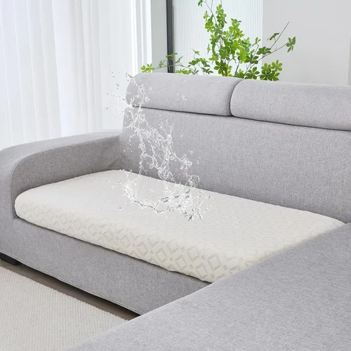 Vista 25 de Genina Fundas de cojín para sofá impermeables, fundas elásticas para sofá seccional, funda de cojín lavable, antideslizante, con parte inferior