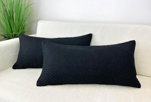 Vista 11 de Aiking - Juego de 2 fundas de almohada suaves y decorativas, de doble cable, 18 x 18 pulgadas, color negro