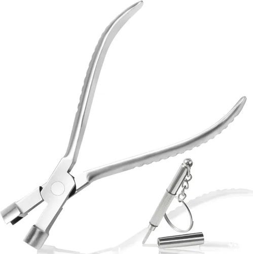 Vista 15 de Alicates para marco de lentes de 6 pulgadas, mandíbula de nailon medio plano, herramientas de reparación y montaje de gafas con destornillador