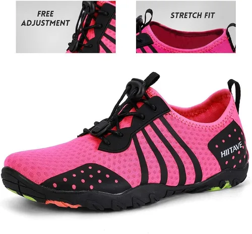 Vista 5 de Zapatillas para el agua hiitave para hombre y mujer, de secado rápido, zapatillas tipo calcetín estilo barefoot, para surf, caminar por el río