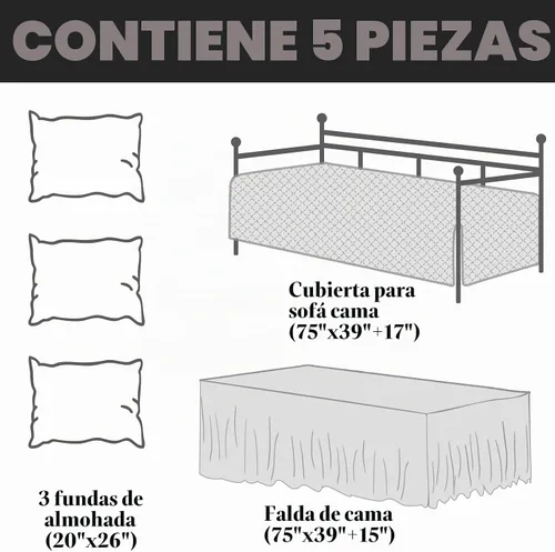 Vista 4 de HOMBYS Juegos de Fundas para Sofá Cama - Juego de Ropa de Cama para Sofá Cama con Costura de Diamante, Ropa de Cama Acogedora para Todas