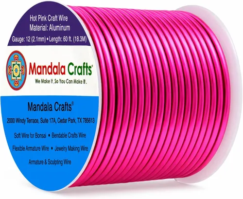 Vista 105 de Mandala Crafts - Alambre de aluminio anodizado de calibre 22 para hacer joyas - 137.2 m de alambre flexible surtido y coloreado - Doble para bonsái