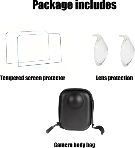 Vista 5 de PellKing Protectores de lente para DJI Osmo 360, protector de lente con funda de cámara y protector de pantalla, kit de accesorios para cámara
