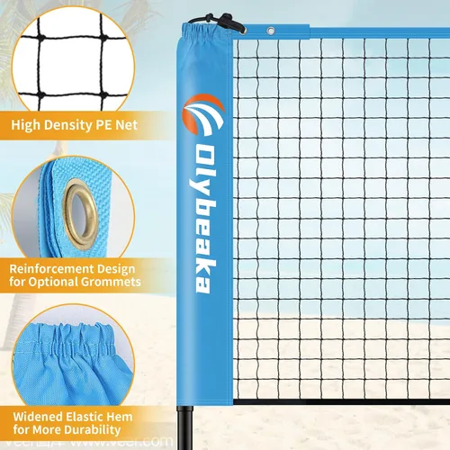 Vista 6 de All-in-one Portable Badminton & Pickleball Net Set for Backyard Beach Driveway with Height Adjustable Poles, Durable Net, 2 Aluminum Badminton