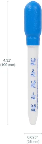 Vista 2 de EZY DOSE Gotero para medicina líquida oral para niños, para bebés y niños pequeños, capacidad de 2.5mL/0.5 TSP, calibrado, fácil de usar