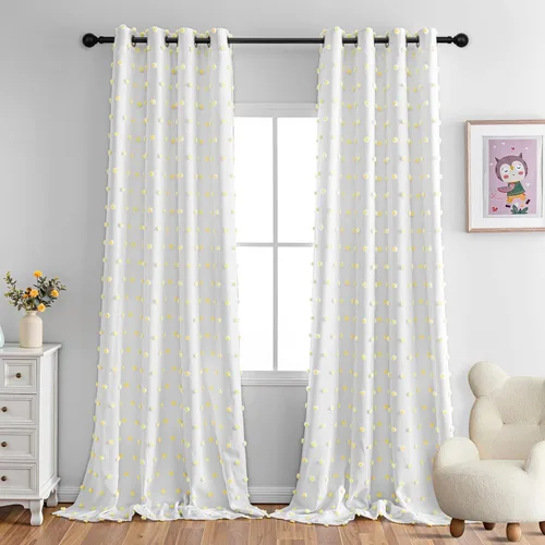 Vista 37 de MYSKY HOME - Cortinas opacas rosadas para dormitorio de niñas de 54 pulgadas de largo, cortinas cortas para tratamiento de ventanas, 100% cortinas