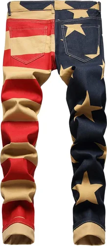 Vista 59 de Enrica Pantalones vaqueros estampados casuales para hombre
