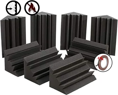 Vista 19 de 4 piezas de espuma de aislamiento acústico acústico de trampa de bajo largo negro 4.7 "x 4.7" x 18.8" AP1138 Trampa de bajo largo negro Ap1138
