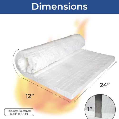 Vista 2 de Simond Store Manta aislante de fibra de cerámica, 1 pulgada de grosor x 24 x 12 pulgadas, 2600F #8 aislamiento ignífugo para hornos, forja, horno