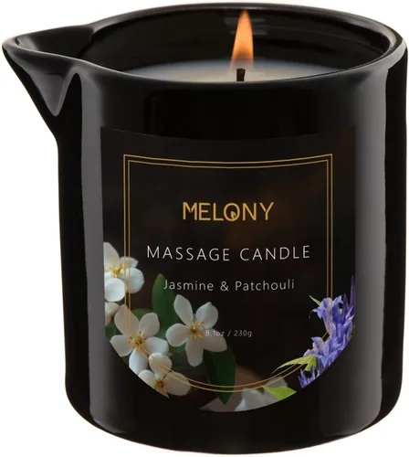 Vista 8 de MELONY Vela de masaje de lujo, hidratante, velas de aceite corporal para relajación muscular, spa en casa, 8.1 onzas (canela de manzana) Vela