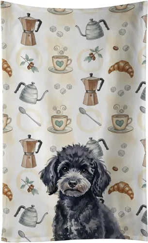 Vista 90 de Caroline's Treasures Afghan Hound - Toalla de cocina para barra de café, terciopelo frontal y lazo de algodón, lavable a máquina Sabueso afgano