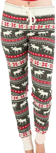 Vista 8 de Lazy One Leggings y camisetas para mujer, pijamas separados, ropa de descanso acogedora para mujer Leggings de pijama para mujer Bear Hug Rosa-Rojo