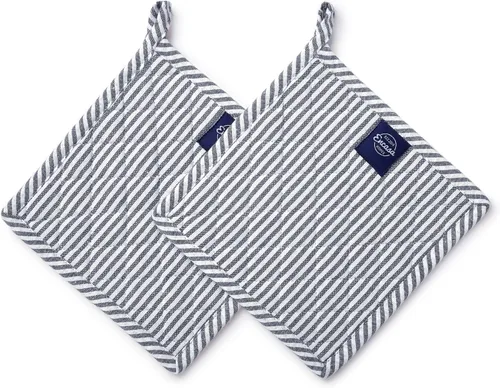 Vista 8 de Encasa XO Soportes para ollas, almohadillas acolchadas para cocina, 8 x 8 Azul escocés