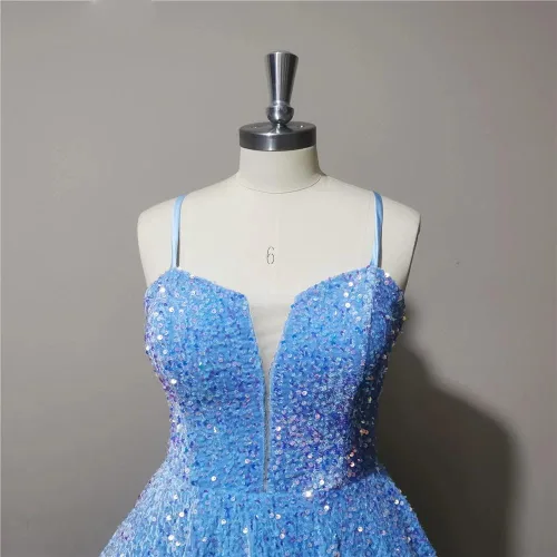 Vista 4 de SHLFETWLUA Vestidos de fiesta de lentejuelas para adolescentes, con tirantes delgados, brillantes, sexy, sin espalda, ajustados, cortos, vestidos