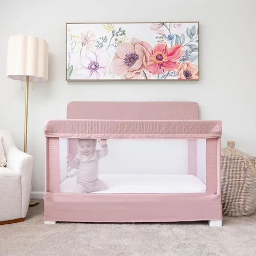 Vista 7 de Baby Delight Lunaire Cuna orgánica de tamaño completo, rosa orgánica