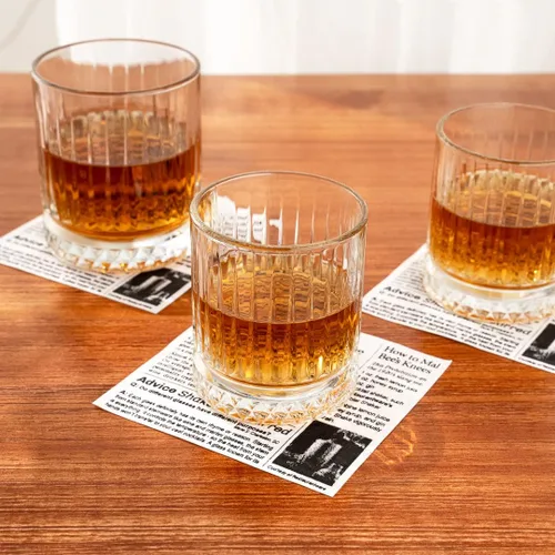 Vista 3 de Restaurantware Elysia - Vasos de whisky de 7 onzas, 12 vasos de corte de rocas, base pesada sin plomo, vasos de vidrio transparente, aptos