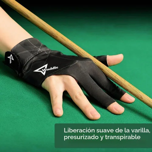 Vista 2 de Billiard Pool Gloves for Right Hand, 3 Finger Billiards Gloves