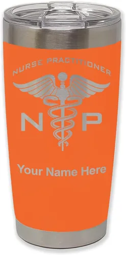 Vista 12 de LaserGram NP Nurse Practioner - Vaso aislado al vacío de 20 onzas, grabado personalizado incluido (negro)