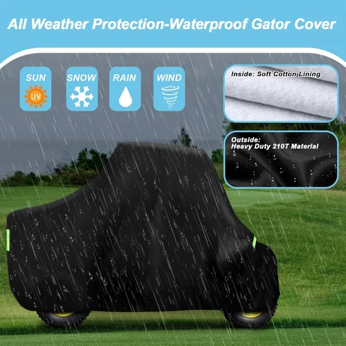 Vista 2 de Gator - Funda impermeable para John Deere Gator HPX615E/HPX815E con OPS/Cab, 210T, protección contra el sol, lluvia, polvo, nieve, todo