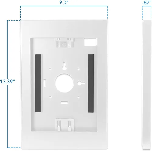 Vista 8 de Mount-It! Soporte de pared antirrobo para tablet, soporte de perfil bajo con candado de acero seguro, soporte de tablet con candado para iPad Blanco