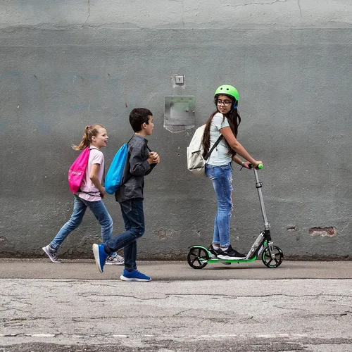 Vista 6 de Scooter para adultos – Plegable, altura ajustable, ruedas grandes, marco ligero de aluminio Adecuado para adolescentes mayores de 12 años Límite
